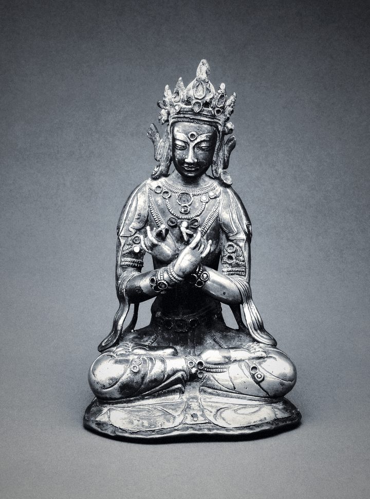Vajradhara, silver and semiprecious stones, 15th c..